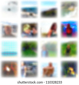 Set of 16 abstract backgrounds. Vector illustration. Eps8.