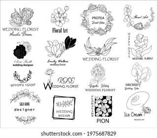 Set
16 abstract drawings hand drawing, wedding florist, concise logo, leaves, blooming, line drawing flower logo, eco logo, wedding design, flower art, sketch