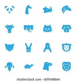 Set Of 16 Alive Icons Set.Collection Of Bishop, Bunny, King And Other Elements.
