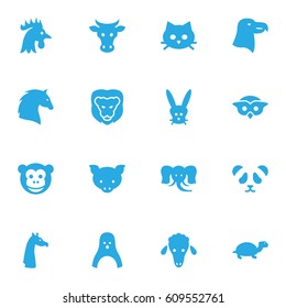 Set Of 16 Alive Icons Set.Collection Of Owl, Kine, Bishop And Other Elements.