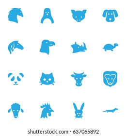 Set Of 16 Alive Icons Set.Collection Of Diver, Gecko, Tortoise And Other Elements.