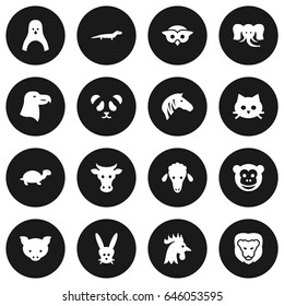 Set Of 16 Alive Icons Set.Collection Of Bunny, Wildcat, Pussy And Other Elements.