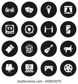 Set Of 16 Amusement Icons Set.Collection Of Filmstrip, Pass, Theater And Other Elements.