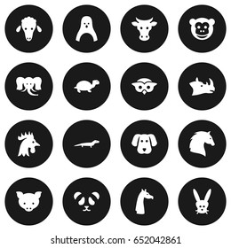 Set Of 16 Animal Icons Set.Collection Of Steed, Hog, Kine And Other Elements.