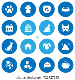 Set Of 16 Animals Icons Set.Collection Of Home, Head, Birdcage And Other Elements.