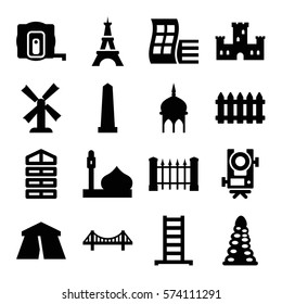 Set of 16 Architecture Filled icons