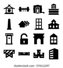 Set of 16 Architecture Filled icons