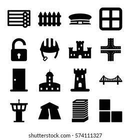 Set of 16 Architecture Filled icons