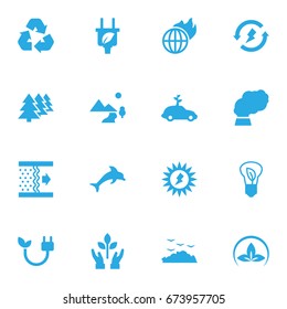 Set Of 16 Atmosphere Icons Set.Collection Of Cleaning, Fish, Warm And Other Elements.