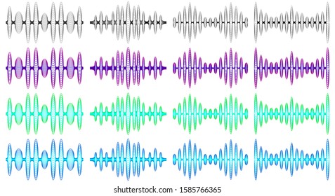 A set of 16 audio tracks. Gradient. Vector design.