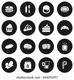Set Of 16 Bakery Icons Set.Collection Of Loaf, Whisk, Sack And Other Elements.