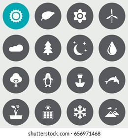 Set Of 16 Bio Icons Set.Collection Of Blob, Midnight, Pinnacle And Other Elements.