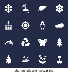 Set Of 16 Bio Icons Set.Collection Of Pinnacle, Moth, Grampu And Other Elements.