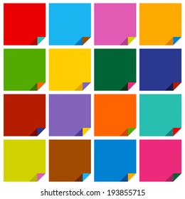 set of 16 blank squares with bent colored angles