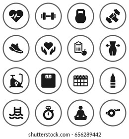 Set Thin Line Icons Fitness Sport Stock Vector (Royalty Free ...