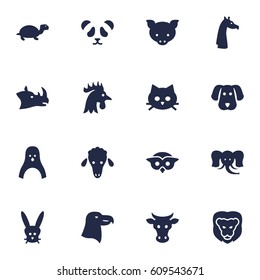 Set Of 16 Brute Icons Set.Collection Of Bunny, Hog, Mutton And Other Elements.
