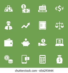 Set Of 16 Budget Icons Set.Collection Of Balance, Worker, Ingot And Other Elements.