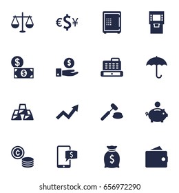 Set Of 16 Budget Icons Set.Collection Of Balance, Strongbox, Online Banking And Other Elements.