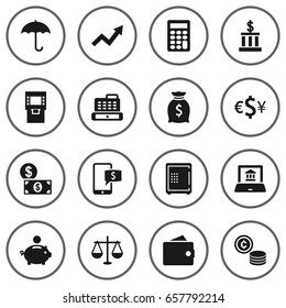 Set Of 16 Budget Icons Set.Collection Of Cash, Balance, Money And Other Elements.