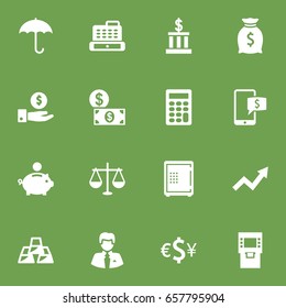 Set Of 16 Budget Icons Set.Collection Of Building, Money, Cashbox And Other Elements.