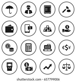 Set Of 16 Budget Icons Set.Collection Of Cash, Save Money, Umbrella And Other Elements.