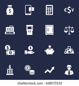 Set Of 16 Budget Icons Set.Collection Of Cash, Building, Worker And Other Elements.