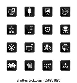 Set of 16 business related icons - web buttons
