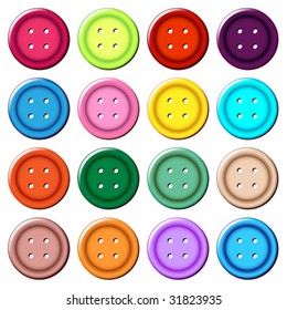 set of 16 buttons