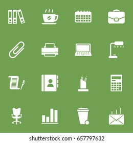Set Of 16 Cabinet Icons Set.Collection Of Contract, Trash Can, Diagram And Other Elements.