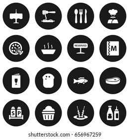 Set Of 16 Cafe Icons Set.Collection Of Broth, Condiments, Tuna And Other Elements.