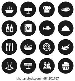 Set Of 16 Cafe Icons Set.Collection Of Registered, Meat, Tray And Other Elements.