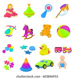 Set 16 Cartoon Vector Kids Toys