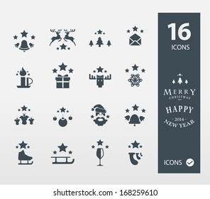 Set of 16 Christmas icons 