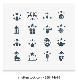 Set of 16 Christmas icons 