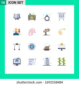 Set of 16 Commercial Flat Colors pack for driver; performance; diamond; graphic; business Editable Pack of Creative Vector Design Elements