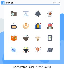 Set of 16 Commercial Flat Colors pack for fitness; target; devices; palette; circular Editable Pack of Creative Vector Design Elements