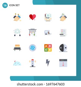 Set mit 16 kommerziellen Flachfarben-Paketen für Sport; Themen; Hochzeit; Arbeit; kreatives Editierbares Paket von Design-Elementen für kreative Vektorillustration
