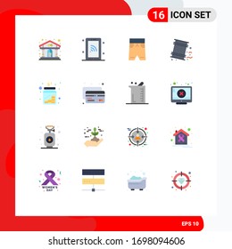 Set of 16 Commercial Flat Colors pack for coins; pollution; beach; garbage; barrels Editable Pack of Creative Vector Design Elements