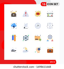 Conjunto de 16 envases de colores planos comerciales para la energía; bañera; descuento por venta; ensayo; paquete editable para medicina de elementos de diseño de vectores creativos