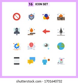 Set of 16 Commercial Flat Colors pack for broadcasting; satellite; colors; protection; firewall Editable Pack of Creative Vector Design Elements