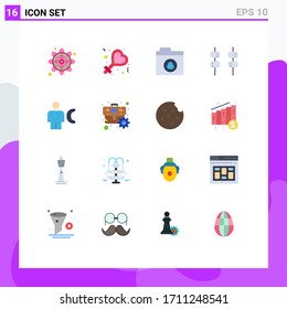 Set of 16 Commercial Flat Colors pack for info; call; folder; body; sweet Editable Pack of Creative Vector Design Elements
