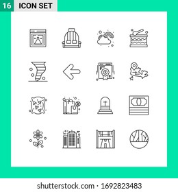 Conjunto de 16 paquetes de Outlines Comerciales para soplar; vacaciones; fortuna; festival; materiales de diseño de vectores editables afortunados