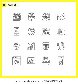 Conjunto de 16 paquetes de Outlines Comerciales para mensajes; suprimido; etiqueta; bigote; materiales de diseño de vectores editables de carnaval