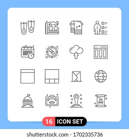 Paket mit 16 kommerziellen Rahmenplänen für den Kalender; persönlich; Badewanne; Arbeitnehmer; Bearbeitbare Design-Elemente für Vektorillustrationen