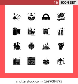 Set of 16 Commercial Solid Glyphs pack for cleaning; management; person; growth; business Editable Vector Design Elements
