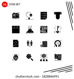 Set of 16 Commercial Solid Glyphs pack for pampers; briefs; university; baby; page Editable Vector Design Elements