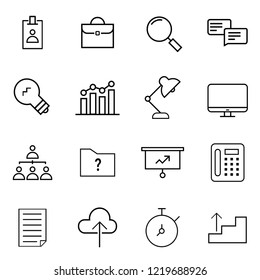 Set of 16 communication / office icons. Vector Illustration of symbol / sign