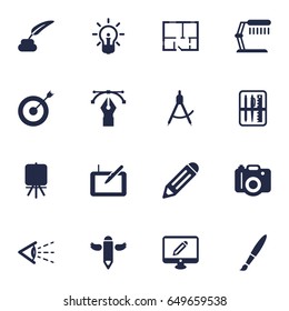 Set Of 16 Constructive Icons Set.Collection Of Look, Arrow, Photo And Other Elements.