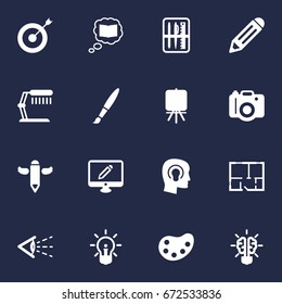 Set Of 16 Constructive Icons Set.Collection Of Science , Bulb , Stand Elements.