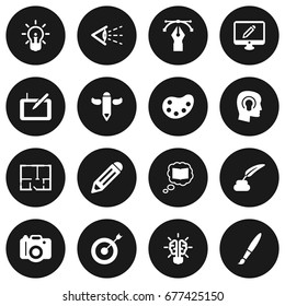 Set Of 16 Constructive Icons Set.Collection Of Bulb, Artist, Wings And Other Elements.